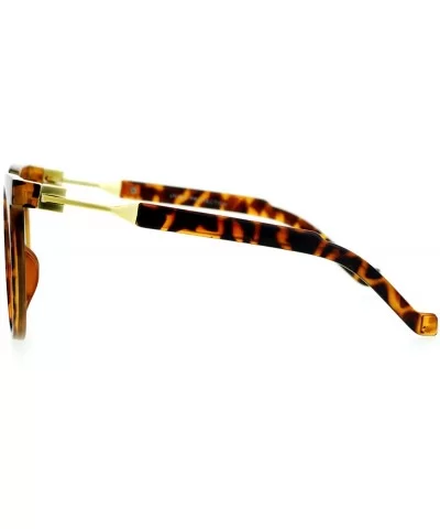 Womens Trendy Runway Mirrored Lens 80's Thick Plastic Cat Eye Sunglasses - Tortoise Teal - CA120IUQW4V $17.26 Cat Eye