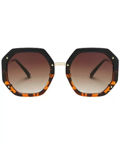 2020 Fashion Oversized Sunglasses Women Gradient Leopard Shades irregular Round Summer Glasses Cute Eyewear UV400 - CF198QTGT...