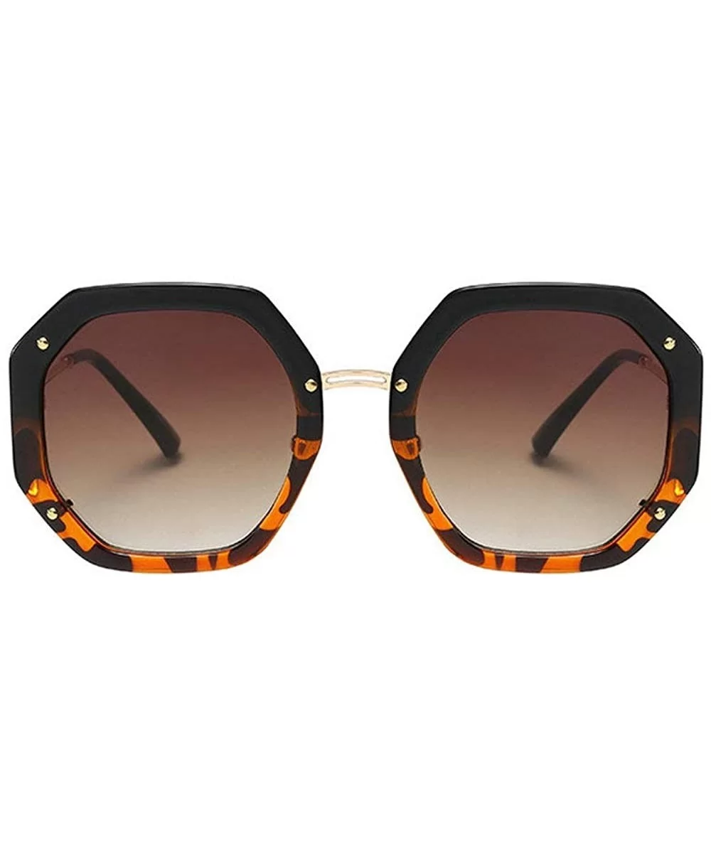 2020 Fashion Oversized Sunglasses Women Gradient Leopard Shades irregular Round Summer Glasses Cute Eyewear UV400 - CF198QTGT...