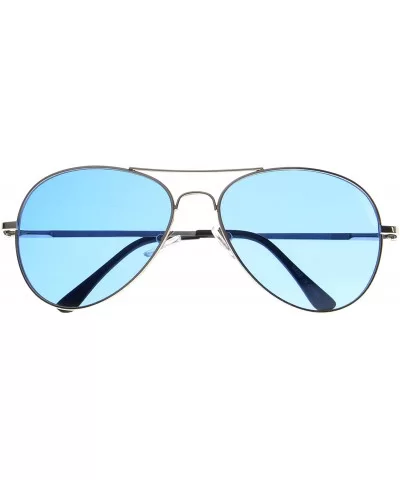 'Hanford' Aviator Fashion Sunglasses - Blue - CQ11OJZAE8V $11.11 Round