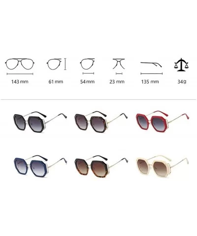 2020 Fashion Oversized Sunglasses Women Gradient Leopard Shades irregular Round Summer Glasses Cute Eyewear UV400 - CF198QTGT...