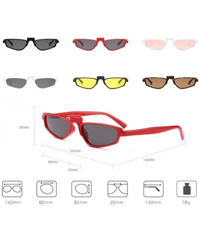 Unisex Retro Vintage eyewear Fashion Small Square Frame Mini Sunglasses - C3 - CU18CID7A8E $32.39 Goggle