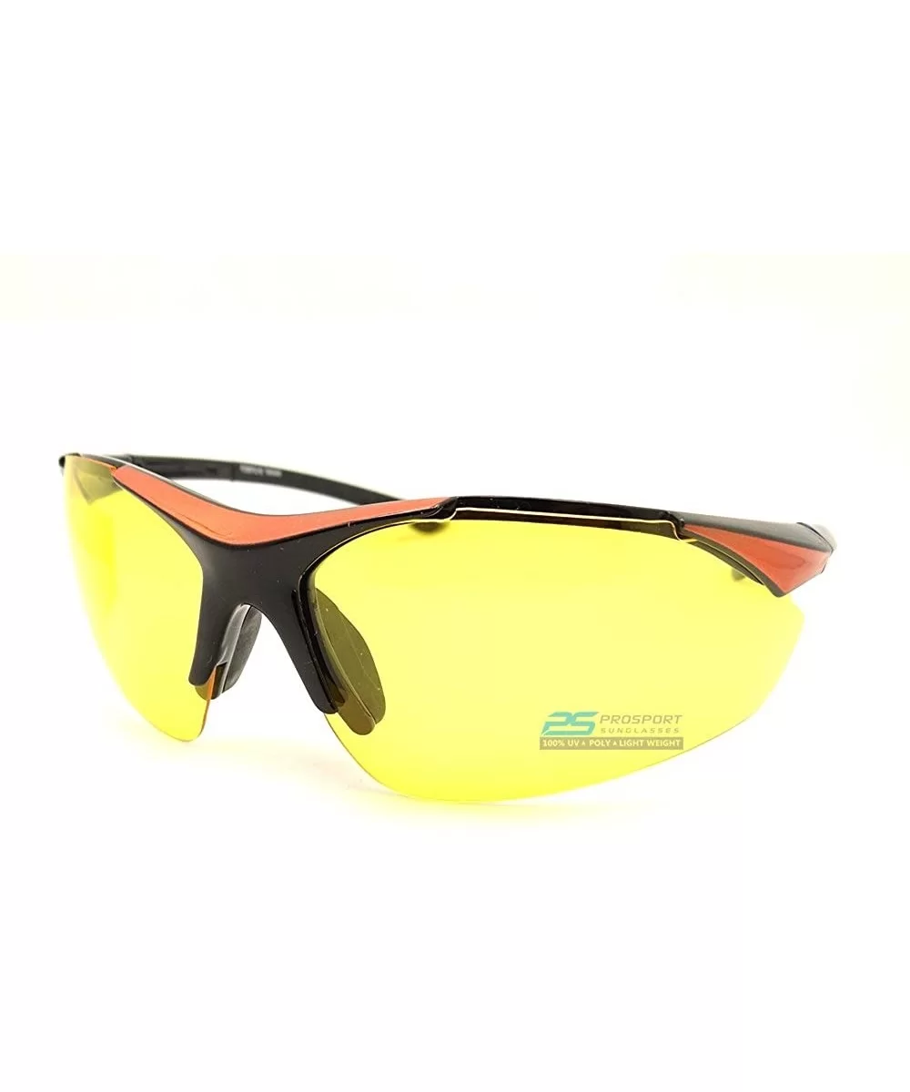 TR90 Yellow Polarized Sunglasses for Night Riding- Driving and Cycling - Citrus Orange - CA11Z25PK9L $27.13 Semi-rimless