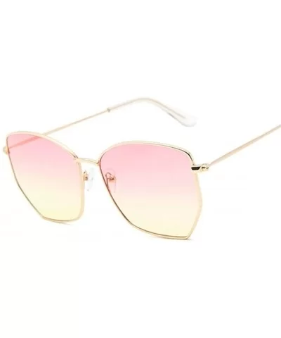 Cat Eye Sunglasses Women Classic Flat Lens Clear Sun Glasses Female Male Retro Small Metal Frame Square - CE198XULHDK $13.55 ...