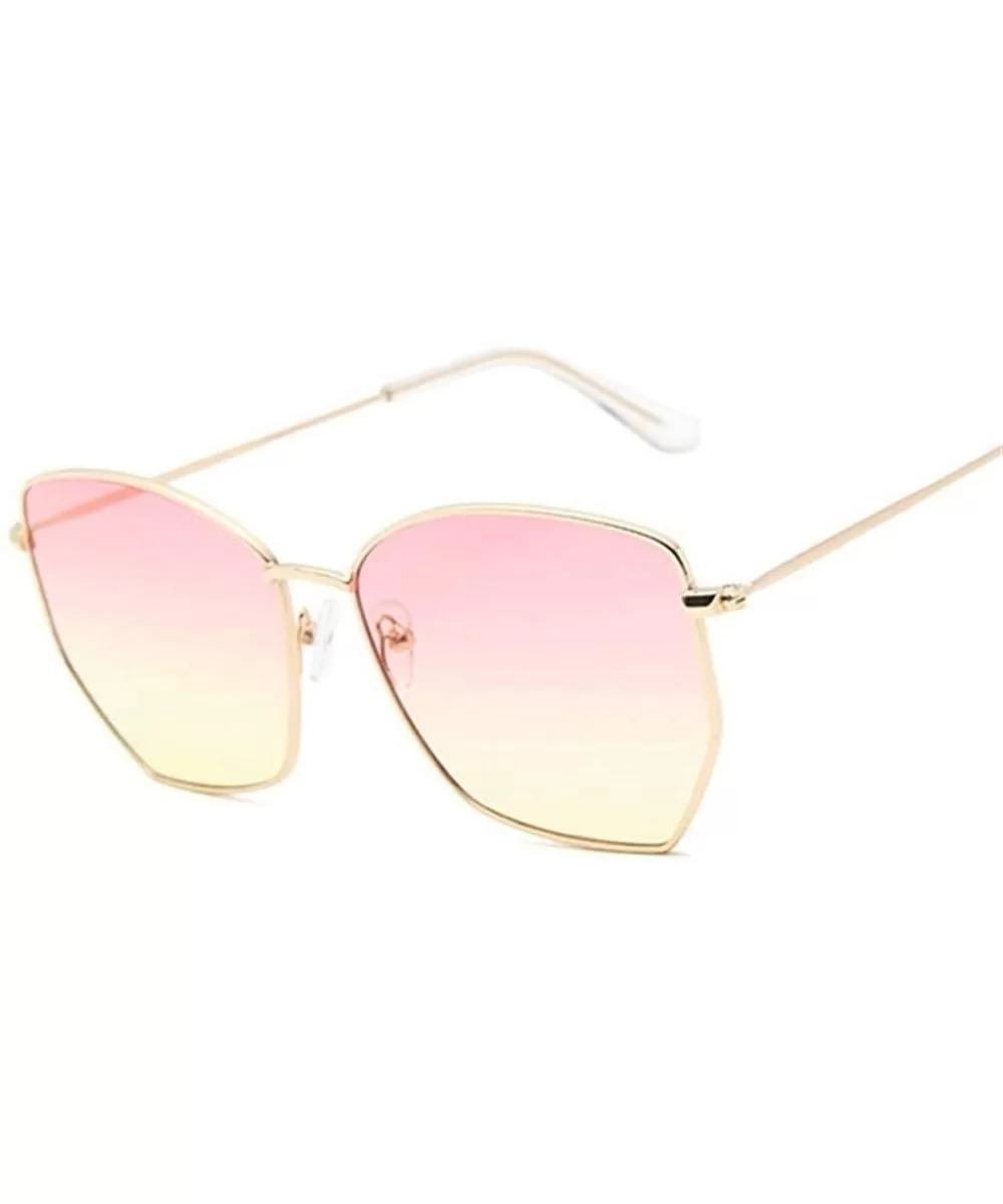 Cat Eye Sunglasses Women Classic Flat Lens Clear Sun Glasses Female Male Retro Small Metal Frame Square - CE198XULHDK $13.55 ...