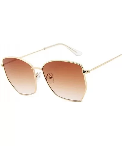 Cat Eye Sunglasses Women Classic Flat Lens Clear Sun Glasses Female Male Retro Small Metal Frame Square - CE198XULHDK $13.55 ...