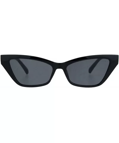 Womens Cat Eye Horn Rim Plastic Sunglasses - All Black - CI18K0R8ULM $13.23 Cat Eye