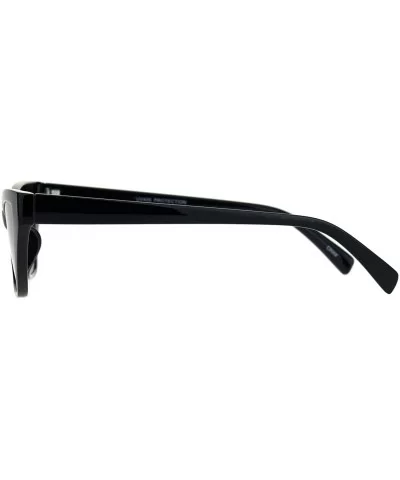 Womens Cat Eye Horn Rim Plastic Sunglasses - All Black - CI18K0R8ULM $13.23 Cat Eye