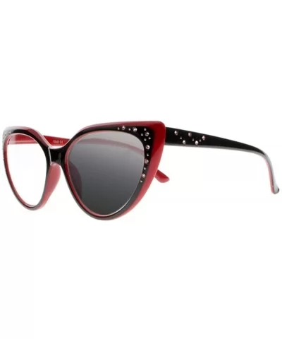 Transition Photochromic Butterfly Cat Eye Rhinestones Reading Glasses Sunglasses - Red - C018CR2QX94 $28.46 Butterfly