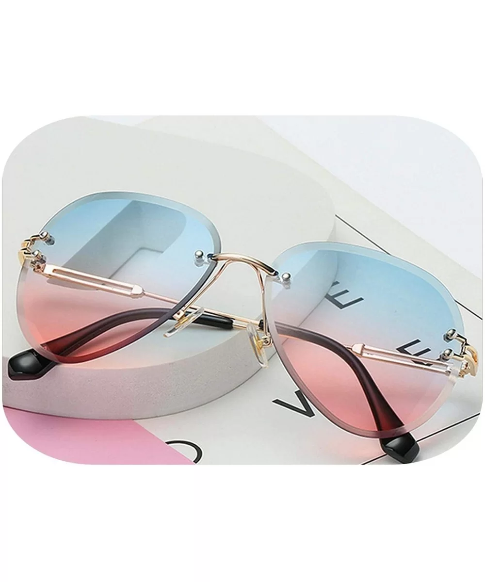 2019 New Vintage RimlPilot Sunglasses Women Men Retro Cutting Lens Gradient Sun Glasses Female UV400 - CF198AINMQC $27.69 Square