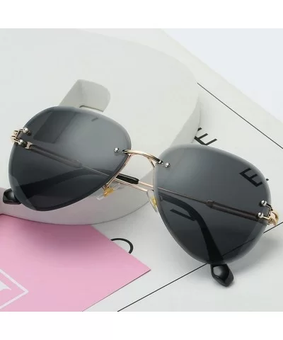 2019 New Vintage RimlPilot Sunglasses Women Men Retro Cutting Lens Gradient Sun Glasses Female UV400 - CF198AINMQC $27.69 Square