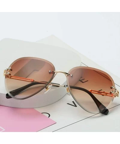 2019 New Vintage RimlPilot Sunglasses Women Men Retro Cutting Lens Gradient Sun Glasses Female UV400 - CF198AINMQC $27.69 Square