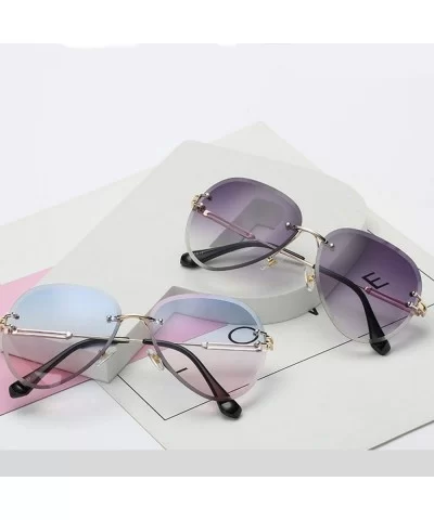 2019 New Vintage RimlPilot Sunglasses Women Men Retro Cutting Lens Gradient Sun Glasses Female UV400 - CF198AINMQC $27.69 Square