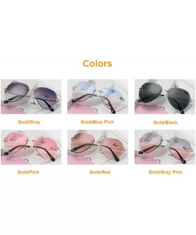 2019 New Vintage RimlPilot Sunglasses Women Men Retro Cutting Lens Gradient Sun Glasses Female UV400 - CF198AINMQC $27.69 Square