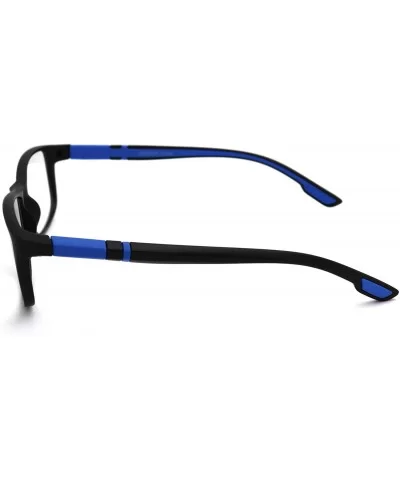 Soft Matte Black w/ 2 Tone Reading Glasses Spring Hinge 0.74 Oz - Z1 Matte Black Matte Blue - CY18T4Z8OKR $28.21 Rectangular