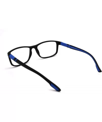 Soft Matte Black w/ 2 Tone Reading Glasses Spring Hinge 0.74 Oz - Z1 Matte Black Matte Blue - CY18T4Z8OKR $28.21 Rectangular