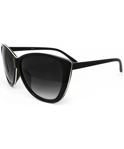 54099 Premium Oversize XXL Wraparound Tint Cats eye Fashion Sunglasses - Cats Eye - CA183L7ZQ4S $25.73 Oversized