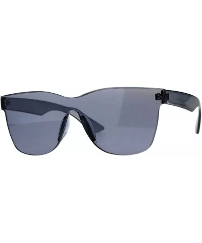 Monoblock Rimless Sunglasses Thick Square Plastic Frame Unisex Shades - Grey - CY18GUXK3A9 $17.17 Rimless