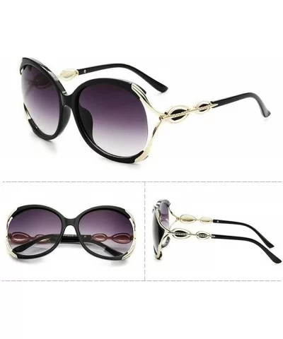 Vintage style Sunglasses for women metal Resin UV400 Sun glasses - Black - CP18T2W096U $22.13 Oversized