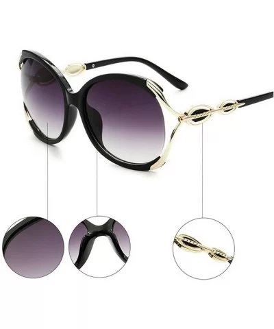 Vintage style Sunglasses for women metal Resin UV400 Sun glasses - Black - CP18T2W096U $22.13 Oversized