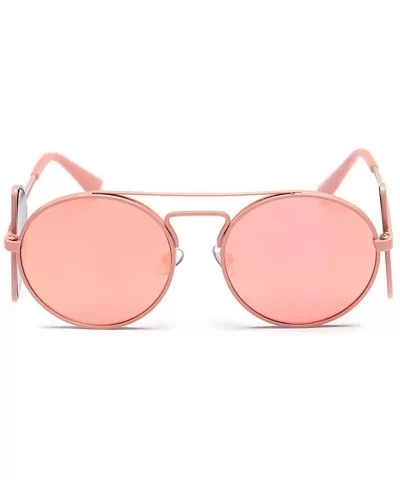 Steampunk sunglasses round frame glasses street shooting - Orange Color - CX12JKEN0P5 $38.21 Round