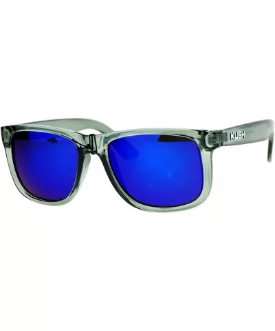 KUSH Sunglasses Unisex Slate Gray Square Frame Mirror Lens UV 400 - Gray (Blue Mirror) - CC186NUA2G4 $14.43 Square