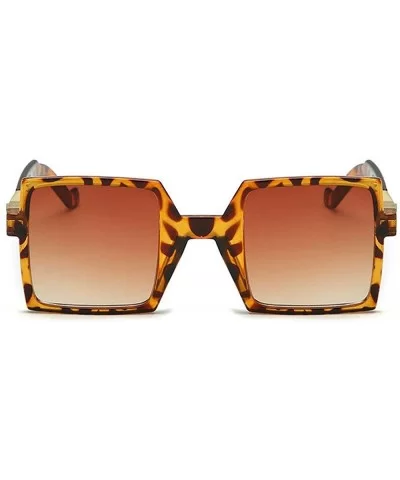 Ultra light fashion Lady Brand Designer Square Sunglasses Vintage men Sun glasses UV400 - Leopard - C318S9DNO5E $16.41 Square