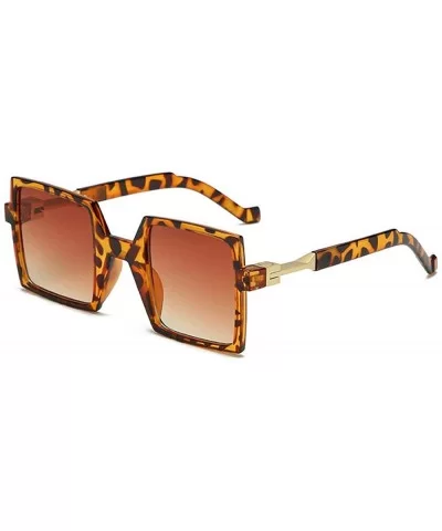 Ultra light fashion Lady Brand Designer Square Sunglasses Vintage men Sun glasses UV400 - Leopard - C318S9DNO5E $16.41 Square