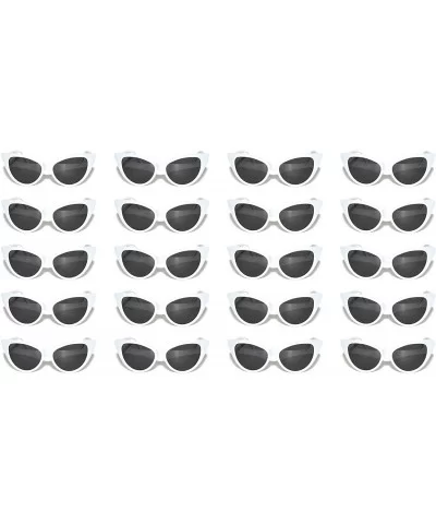 20 Pirs Wholesale Lot Cat Eye Sunglasses Colored Plastic Frame Colored Lens - 20_pairs_white-frame_smoke - C518CGLC6AT $52.99...