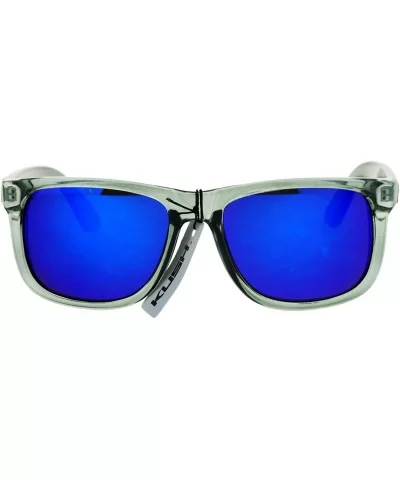 KUSH Sunglasses Unisex Slate Gray Square Frame Mirror Lens UV 400 - Gray (Blue Mirror) - CC186NUA2G4 $14.43 Square