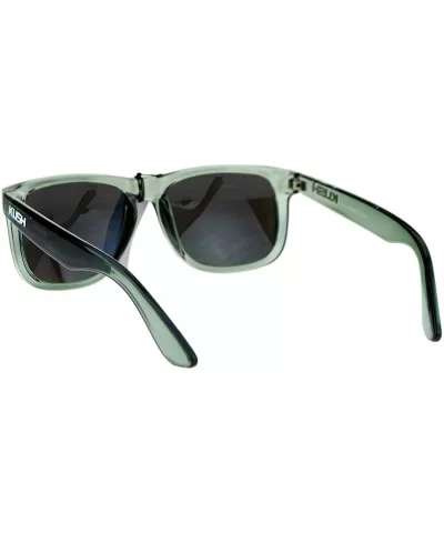 KUSH Sunglasses Unisex Slate Gray Square Frame Mirror Lens UV 400 - Gray (Blue Mirror) - CC186NUA2G4 $14.43 Square