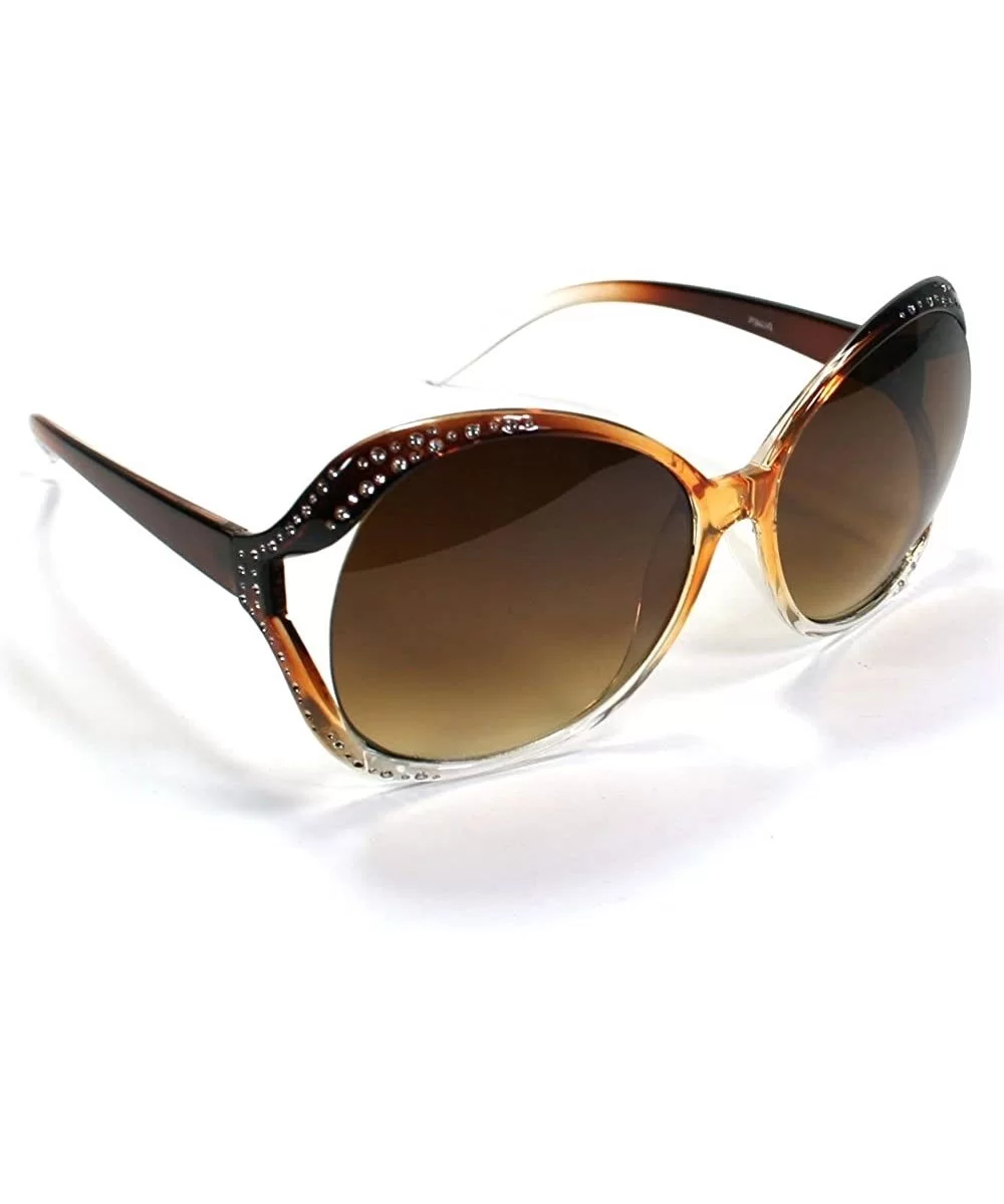 Womens Butterfly Sunglasses 8610 - Brown - C411ESLH5WF $13.29 Butterfly