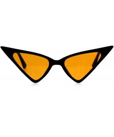 Womens Iconic Thin Plastic Gothic Retro Cat Eye Sunglasses - Black Orange - CW18GODI98I $13.25 Cat Eye