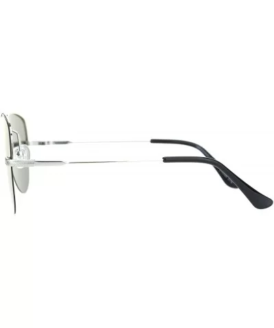 Polarized Mens Flat Top Mobster Color Mirror Shield Pilots Sunglasses - Silver Blue Mirror - CR18OWYE2ZQ $20.54 Shield