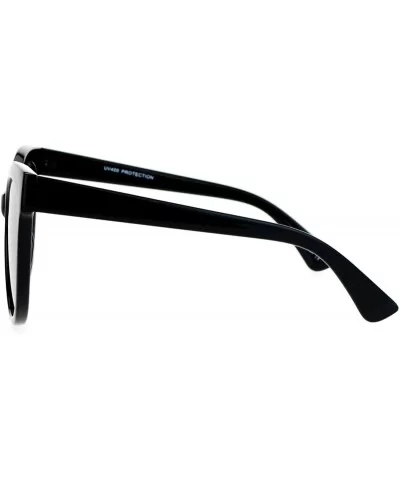 Oversized Butterfly Fashion Sunglasses Womens Flat Frame Mirror Lens - Black (Silver Mirror) - CG188YRWQ4S $15.71 Square