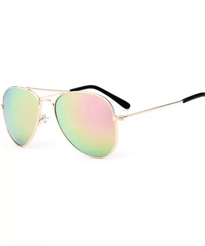 Men's Aviation Sunglasses Women Driving Alloy Frame Polit Mirror Sun Glasses - Gold Pink - CD194OTUU4E $33.43 Goggle