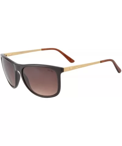 TR90 Frame Men's Myopia Polarized Sunglasses Driving Fishing Cycling Glasses-SH5001 - Brown Frame Wth Gold Legs - C9193332YKL...