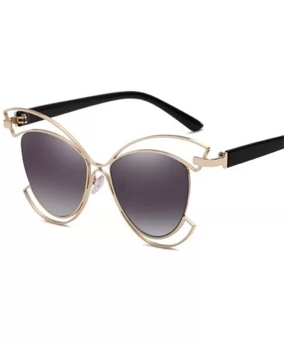 Men Women Sunglasses Metal Polarized Cat Eye Flat Lens Glasses Eyewear - Purple - C818D86UXRW $39.87 Rectangular