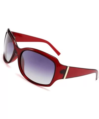 Classic Oversized Polarized Sunglasses Women Wrap Square Shades B2504 - Wine - C618YOA3SAL $20.60 Wrap