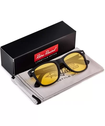 Classic Polarized Sunglasses - Matte Black - Yellow Night Driving - C21960TR5HH $15.98 Rectangular