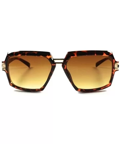 Designer Hip Hop Rapper DJ Swag 80s 90s Square Sun Glasses - Tortoise - CW18X06TTGC $13.60 Square