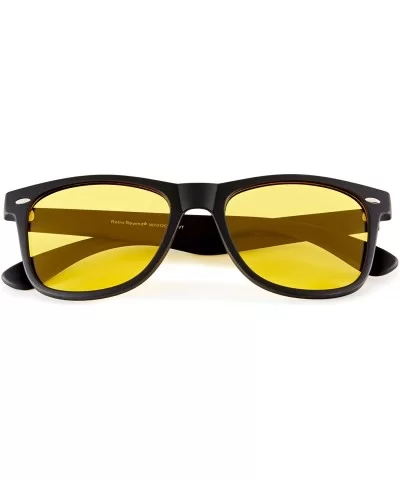 Classic Polarized Sunglasses - Matte Black - Yellow Night Driving - C21960TR5HH $15.98 Rectangular