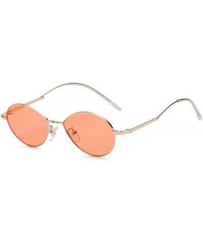 Metal Retro Vintage Oval Round Fashion Designer Sunglasses - Orange - CJ18I5722D9 $13.71 Oval