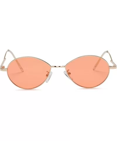 Metal Retro Vintage Oval Round Fashion Designer Sunglasses - Orange - CJ18I5722D9 $13.71 Oval