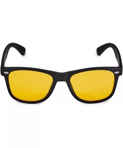 Classic Polarized Sunglasses - Matte Black - Yellow Night Driving - C21960TR5HH $15.98 Rectangular