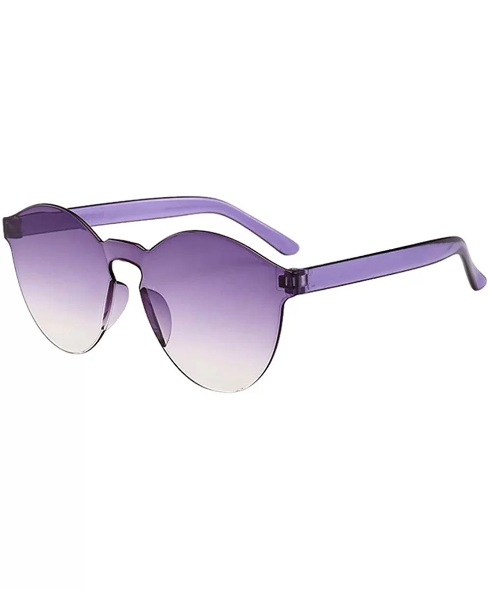 Outdoor Semi Rimless Polarized Sunglasses-Women Men Fashion Clear Retro Sun Glasses - M - C9196OILMOE $27.57 Oval