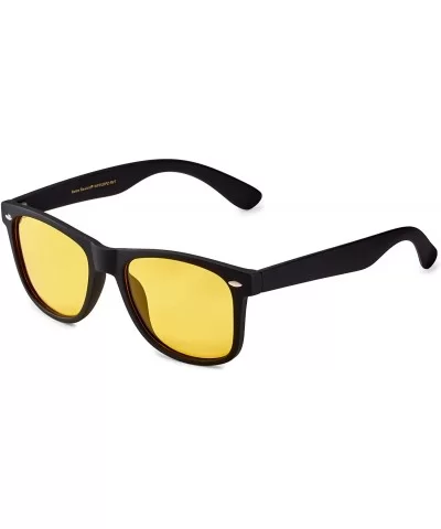 Classic Polarized Sunglasses - Matte Black - Yellow Night Driving - C21960TR5HH $15.98 Rectangular