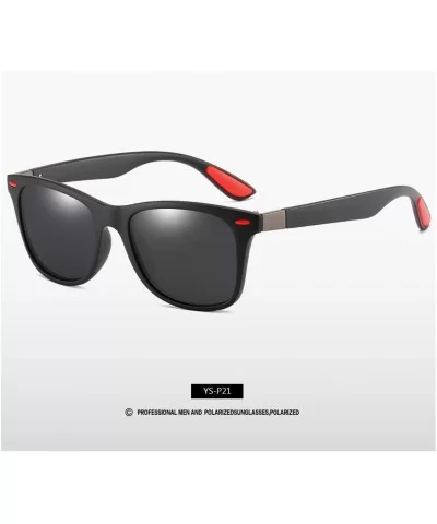Polarized Sunglasses Men Women Driving Square Frame Sun Glasses Male Goggle - C1 - CW194ONQZZ3 $28.00 Rimless