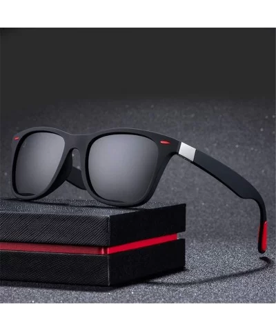 Polarized Sunglasses Men Women Driving Square Frame Sun Glasses Male Goggle - C1 - CW194ONQZZ3 $28.00 Rimless