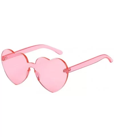 Sunglasses Transparent Frameless Valentine - Pink - CH199L5ANRH $10.72 Rimless